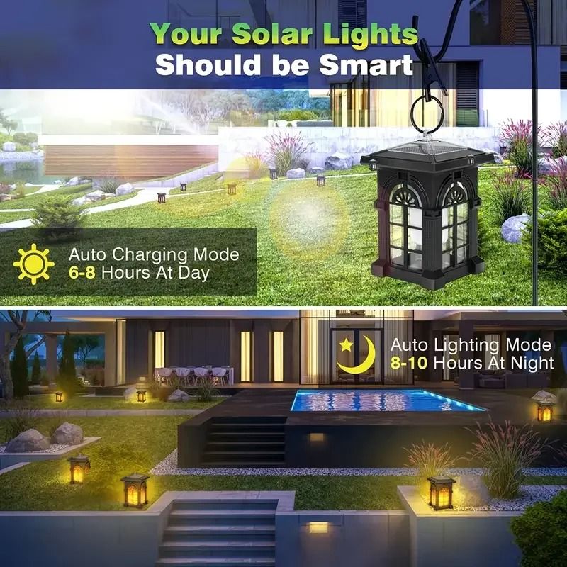Mini Solar Lantern Flickering Flame Outdoor Lights 2