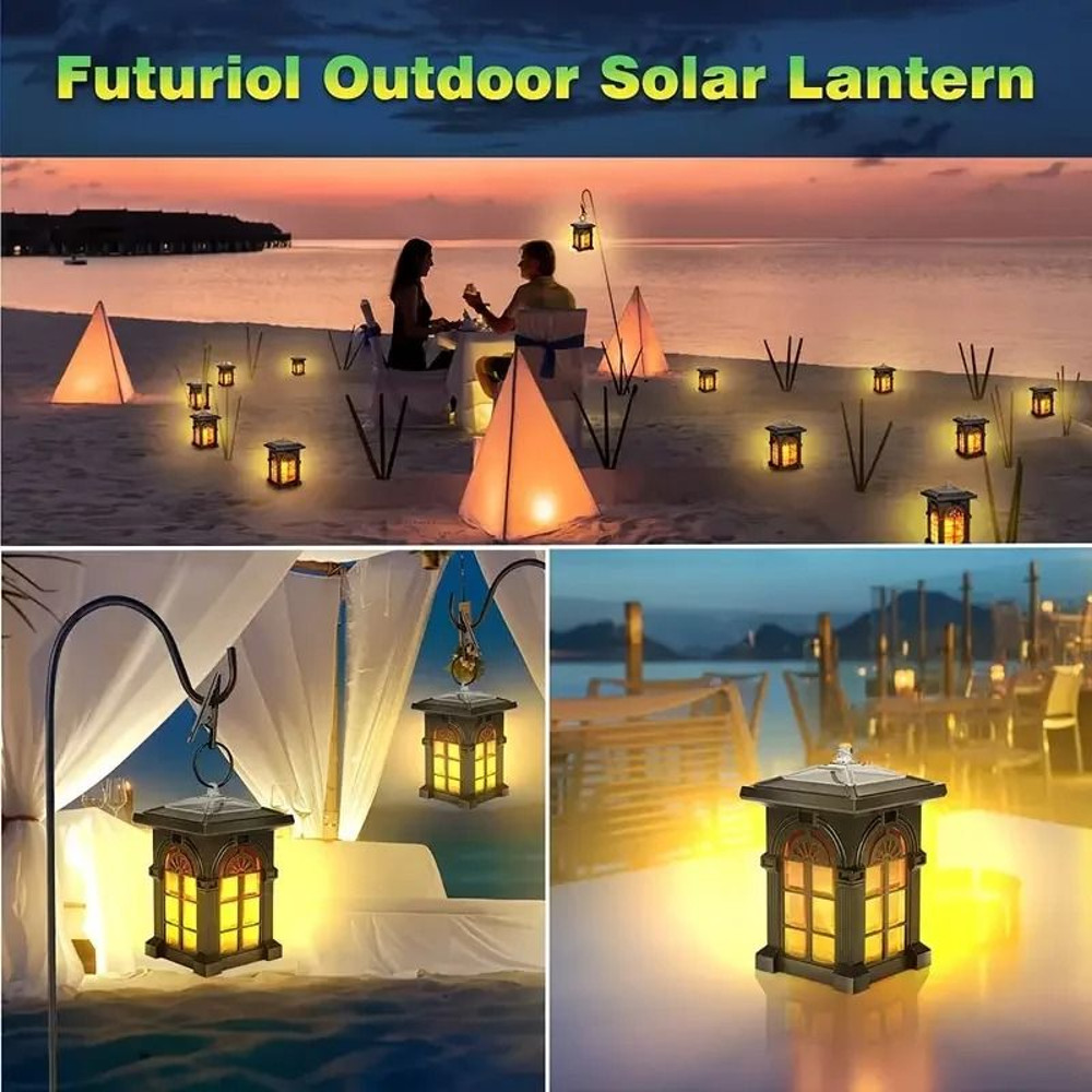 Mini Solar Lantern Flickering Flame Outdoor Lights 4