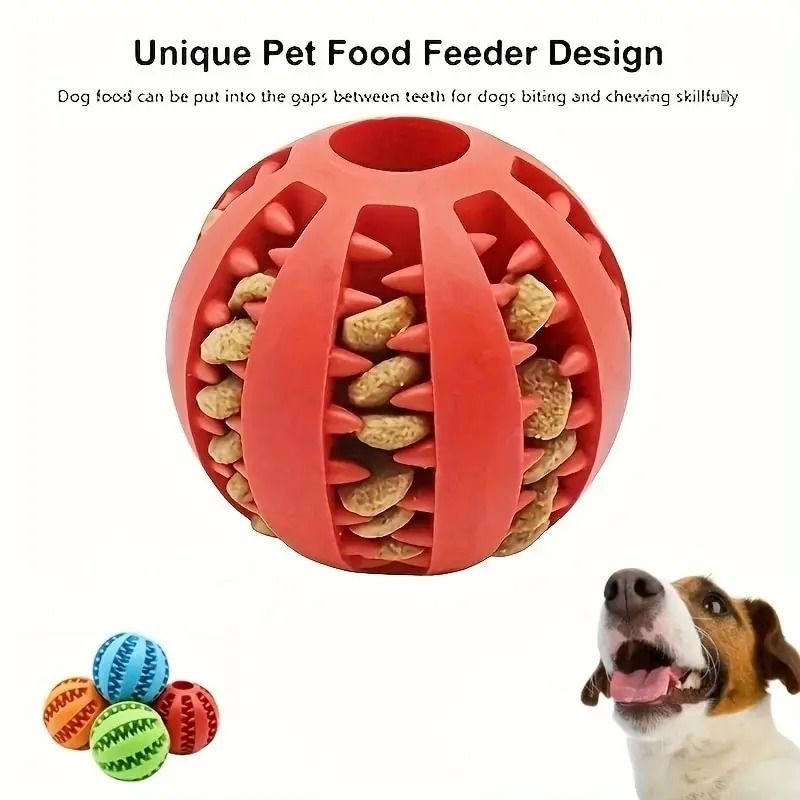 Dog Toy Ball Food Treat Feeder And Chew Cleaning Ball For Small And Medium Dogs 0