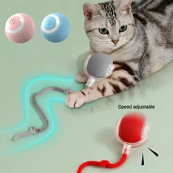 electric cat ball toy with automatic rolling and teaser movement