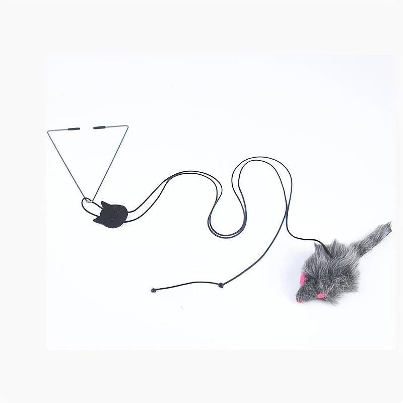 Interactive Door Hanging Cat Toy With Black Mouse Teaser 5