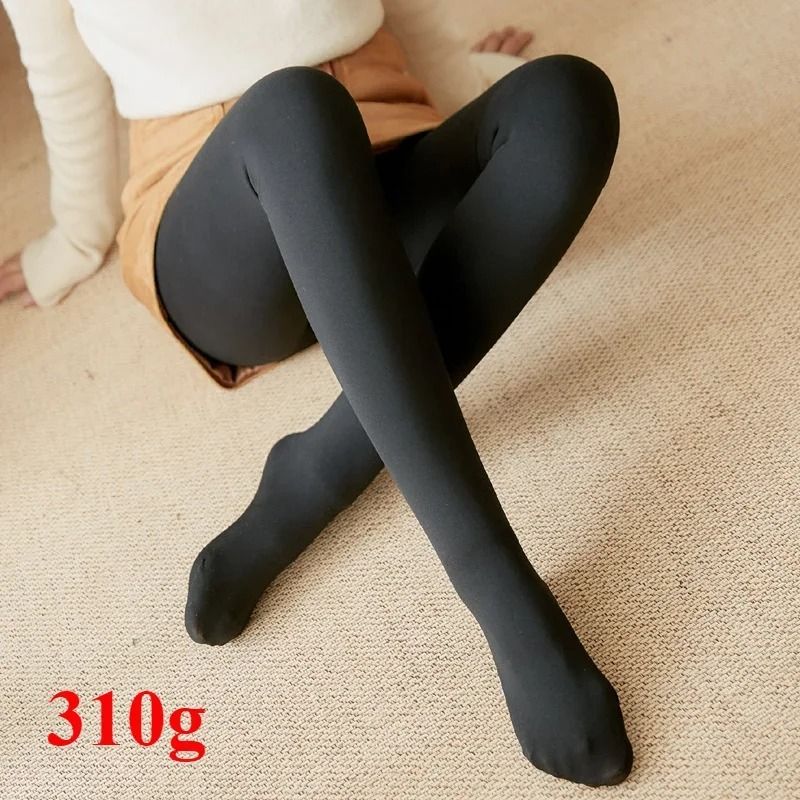 Thicken Thermal Tights Women Winter Fleece Lined High Waist Slim Pantyhose 3