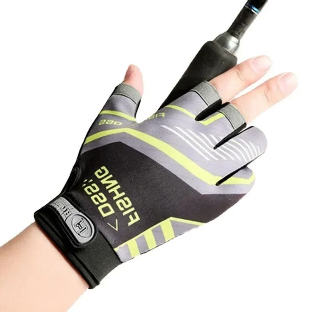 Summer Breathable Three Finger Fishing Gloves With Anti Slip Design 1