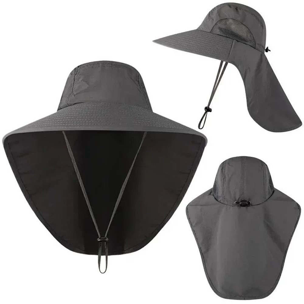 Wide Brim Sun Defender Hat With Cooling Neck Guard For Hiking And Fishing 0