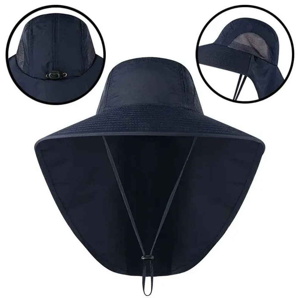 Wide Brim Sun Defender Hat With Cooling Neck Guard For Hiking And Fishing 9