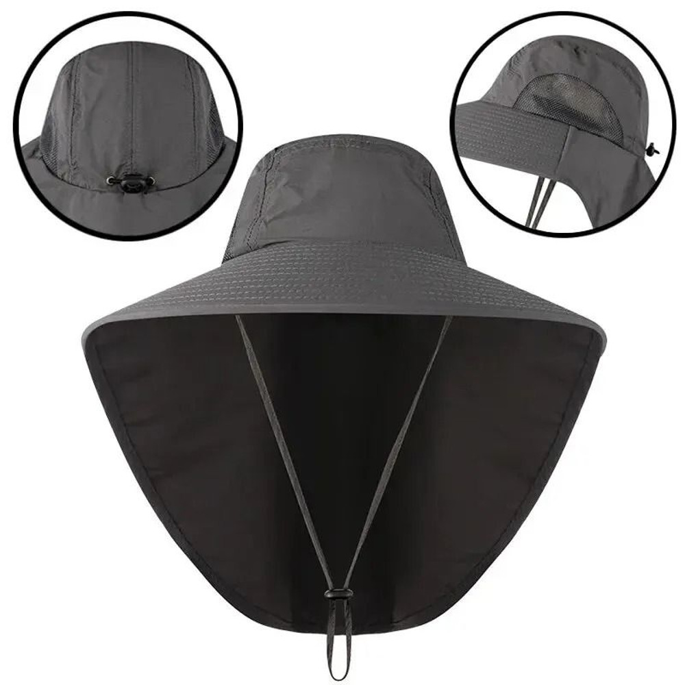 Wide Brim Sun Defender Hat With Cooling Neck Guard For Hiking And Fishing 7