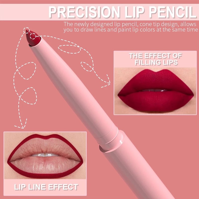 Long Lasting Waterproof Lip Liner Pen Set Smooth Non Fading Makeup Kit 1