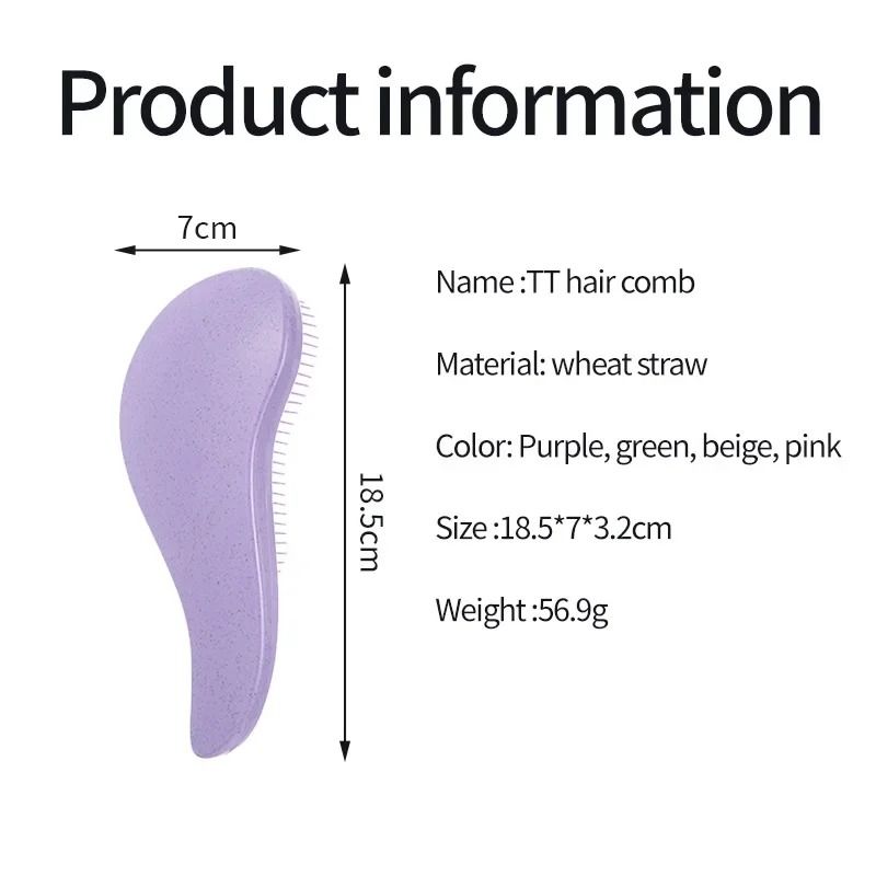 Magic Detangling Hairbrush Soft Wheat Straw Scalp Massage Anti Static Grooming Comb 1