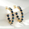 Blue Teardrop Zirconia Gold Color Earrings Luxury Elegant Women Jewelry 0