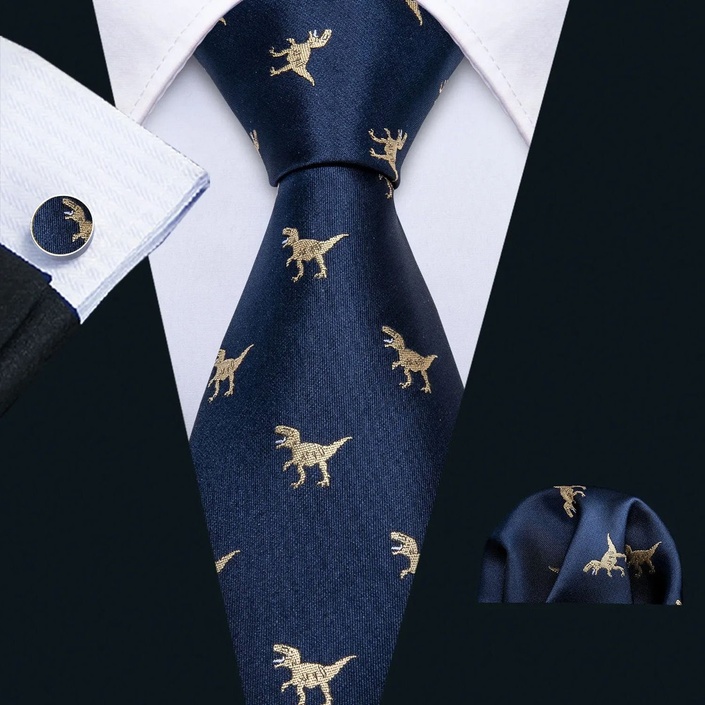 Purple Silk Bat Pattern Men Tie Set With Pocket Square And Cufflinks 9