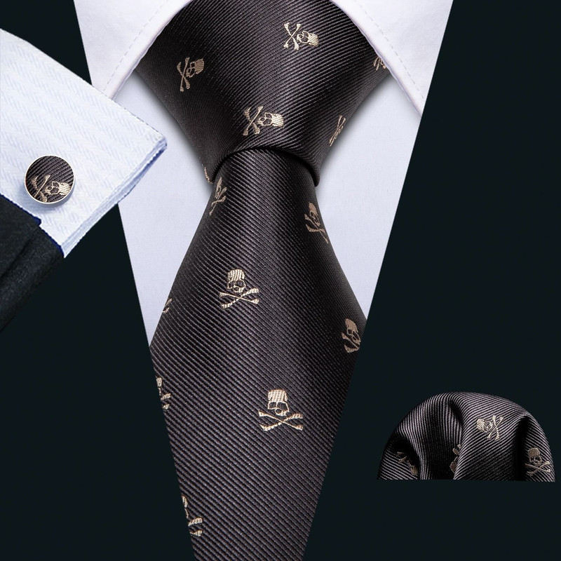 Purple Silk Bat Pattern Men Tie Set With Pocket Square And Cufflinks 11