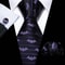 Purple Silk Bat Pattern Men Tie Set With Pocket Square And Cufflinks 1