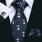 Purple Silk Bat Pattern Men Tie Set With Pocket Square And Cufflinks 4