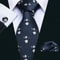 Purple Silk Bat Pattern Men Tie Set With Pocket Square And Cufflinks 4