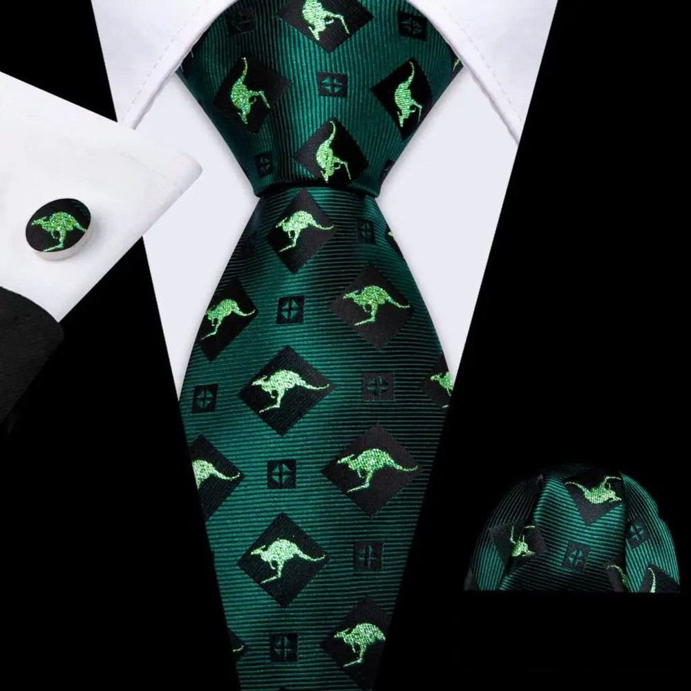 Purple Silk Bat Pattern Men Tie Set With Pocket Square And Cufflinks 5