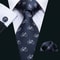 Purple Silk Bat Pattern Men Tie Set With Pocket Square And Cufflinks 7