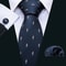 Purple Silk Bat Pattern Men Tie Set With Pocket Square And Cufflinks 8