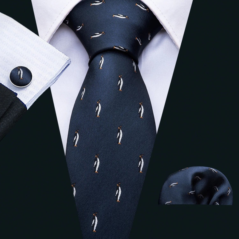 Purple Silk Bat Pattern Men Tie Set With Pocket Square And Cufflinks 8