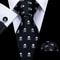 Purple Silk Bat Pattern Men Tie Set With Pocket Square And Cufflinks 15