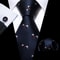 Purple Silk Bat Pattern Men Tie Set With Pocket Square And Cufflinks 17