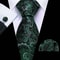 Purple Silk Bat Pattern Men Tie Set With Pocket Square And Cufflinks 29
