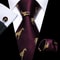 Purple Silk Bat Pattern Men Tie Set With Pocket Square And Cufflinks 22