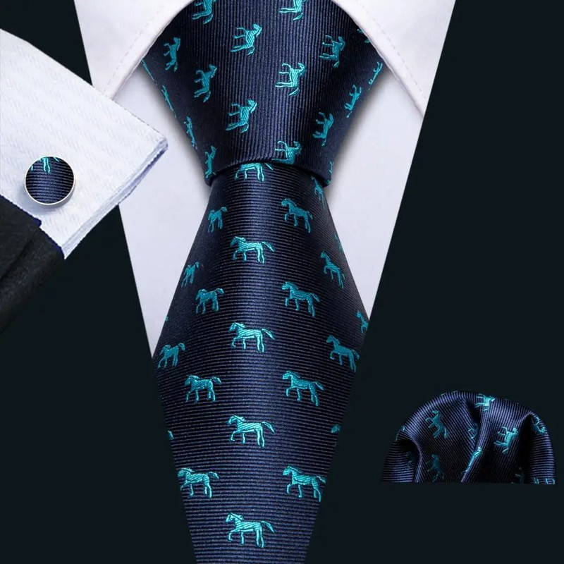 Purple Silk Bat Pattern Men Tie Set With Pocket Square And Cufflinks 25