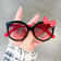 Kids Bow Decor Big Frame Sunglasses Outdoor Party Vacation Travel Glasses 2
