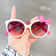 Kids Bow Decor Big Frame Sunglasses Outdoor Party Vacation Travel Glasses 11