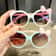 Kids Bow Decor Big Frame Sunglasses Outdoor Party Vacation Travel Glasses 4