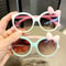 Kids Bow Decor Big Frame Sunglasses Outdoor Party Vacation Travel Glasses 4