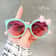 Kids Bow Decor Big Frame Sunglasses Outdoor Party Vacation Travel Glasses 7
