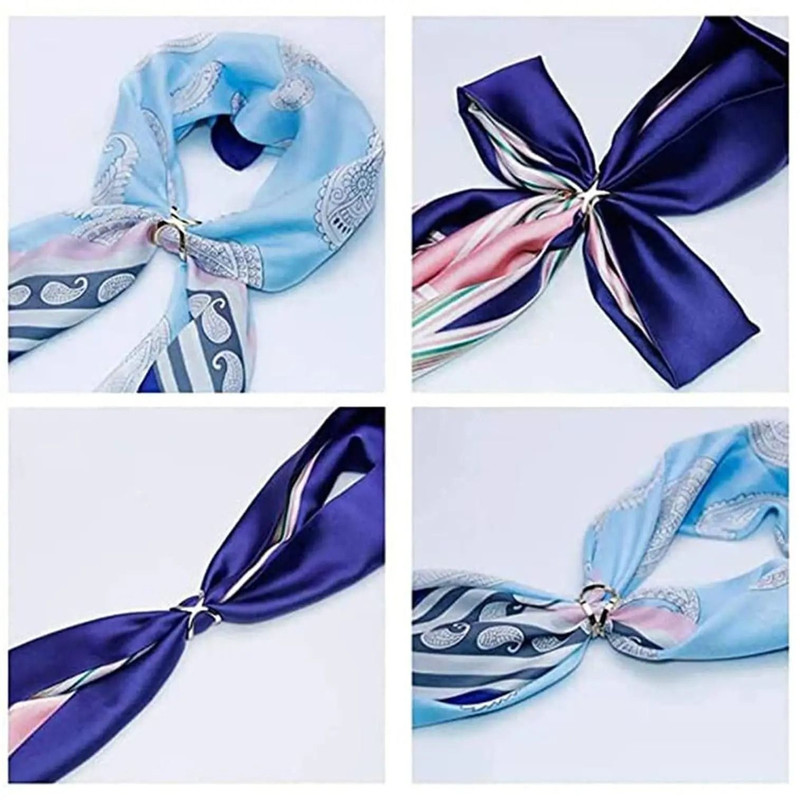 X Shaped Scarf Clips Elegant Silk Scarf Buckle Rings For Women 2