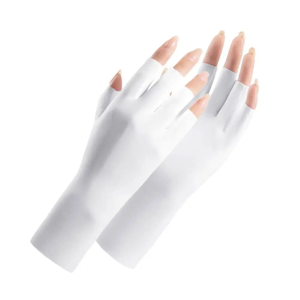 UV Protection Nail Art Gloves Open Finger Manicure Safety Gloves 12