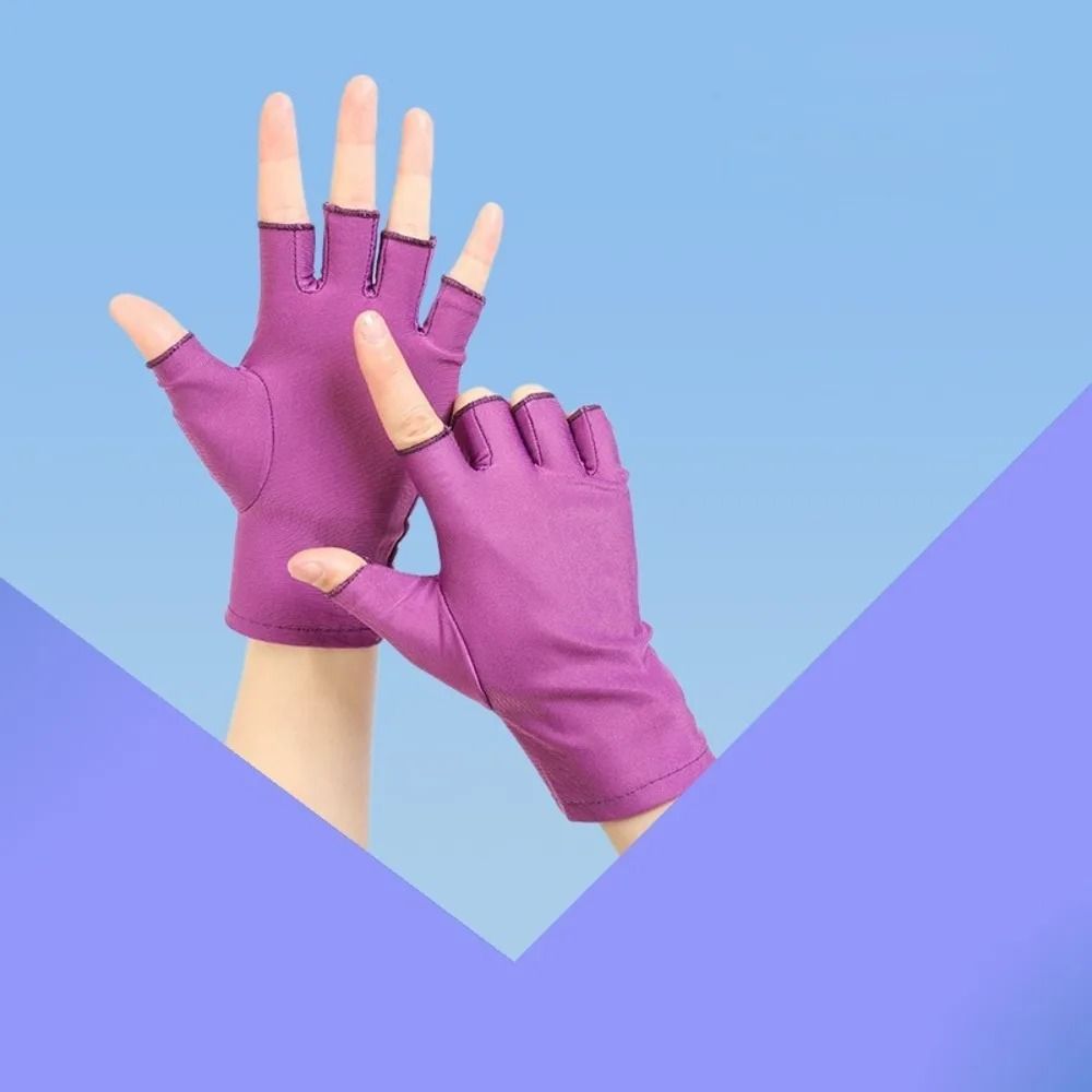 UV Protection Nail Art Gloves Open Finger Manicure Safety Gloves 14