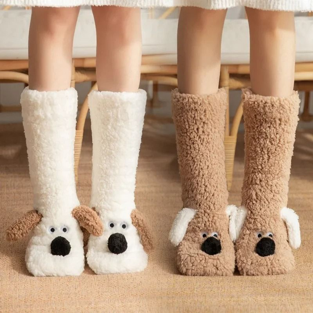 Kawaii Winter Sleeping Socks Soft Cozy Home Socks For Adults 0