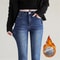Women Thermal Jeans Winter Warm Fleece Stretch Skinny Pants 7