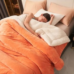 super soft imitation lambswool blanket autumn winter double queen blanket
