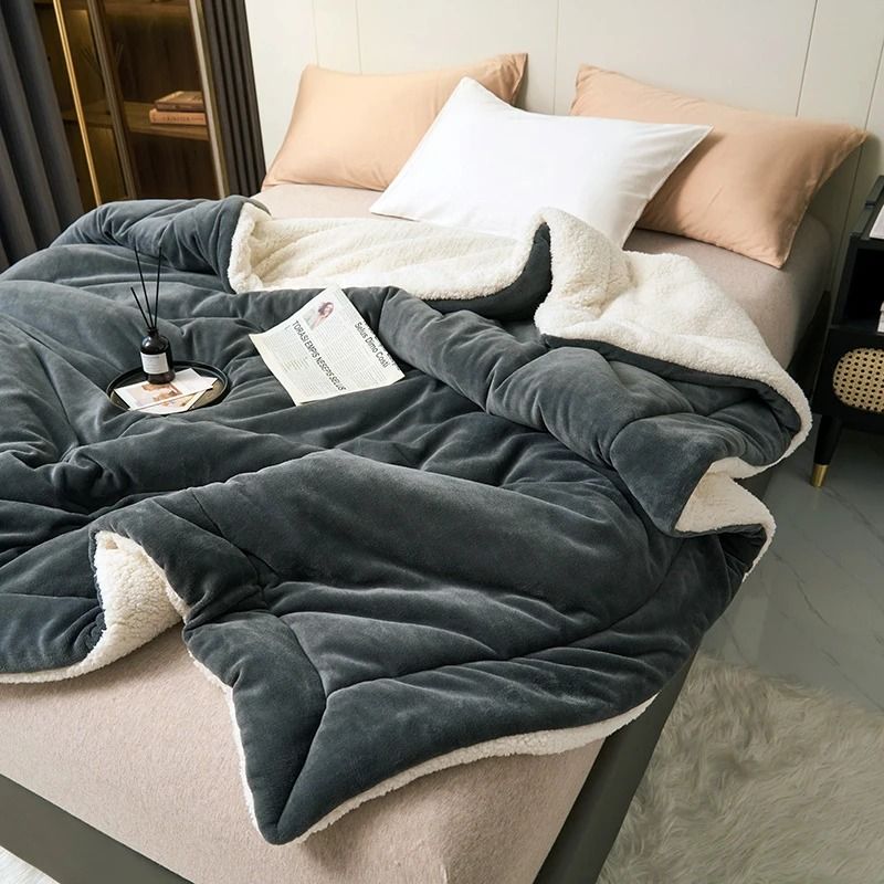 Super Soft Imitation Lambswool Blanket Autumn Winter Double Queen Blanket 12