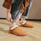 Chamois Leather Flip Flops Indoor Winter Warm Wide Toe House Slippers 2