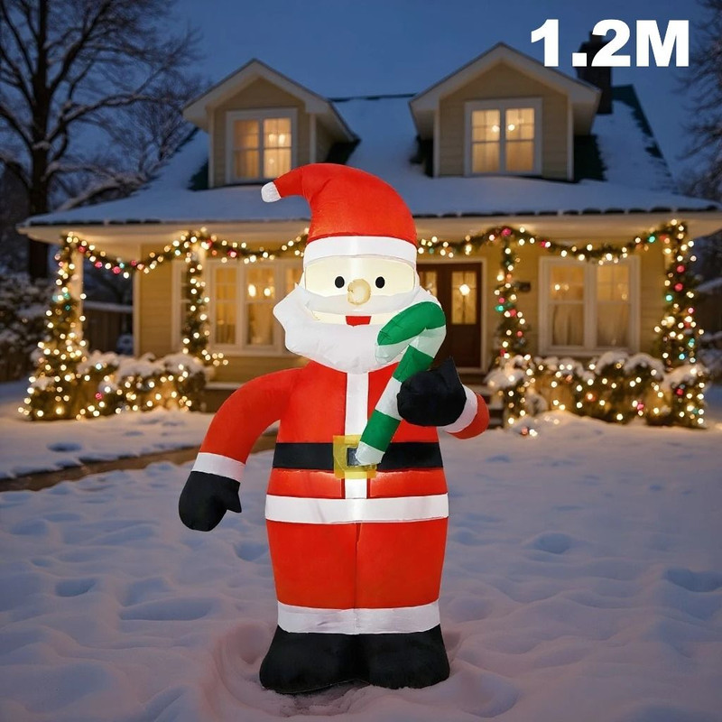 Movable Head Bear Santa Christmas Inflatable Yard Decoration With LED Light 10