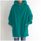 Oversized Women Hooded Coat Loose Velvet Long Sleeve Zip Up Sweatshirt 8