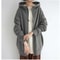 Oversized Women Hooded Coat Loose Velvet Long Sleeve Zip Up Sweatshirt 14