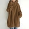 Oversized Women Hooded Coat Loose Velvet Long Sleeve Zip Up Sweatshirt 17