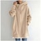 Oversized Women Hooded Coat Loose Velvet Long Sleeve Zip Up Sweatshirt 1