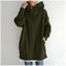 Oversized Women Hooded Coat Loose Velvet Long Sleeve Zip Up Sweatshirt 2