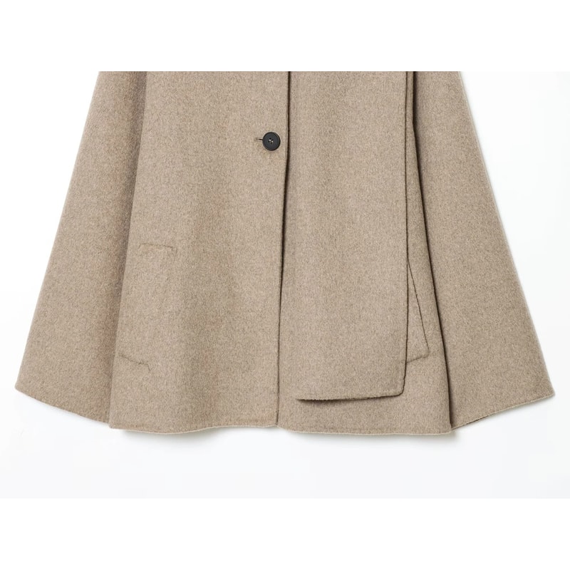 Winter Women Casual Loose Round Neck Scarf Short Coat 4