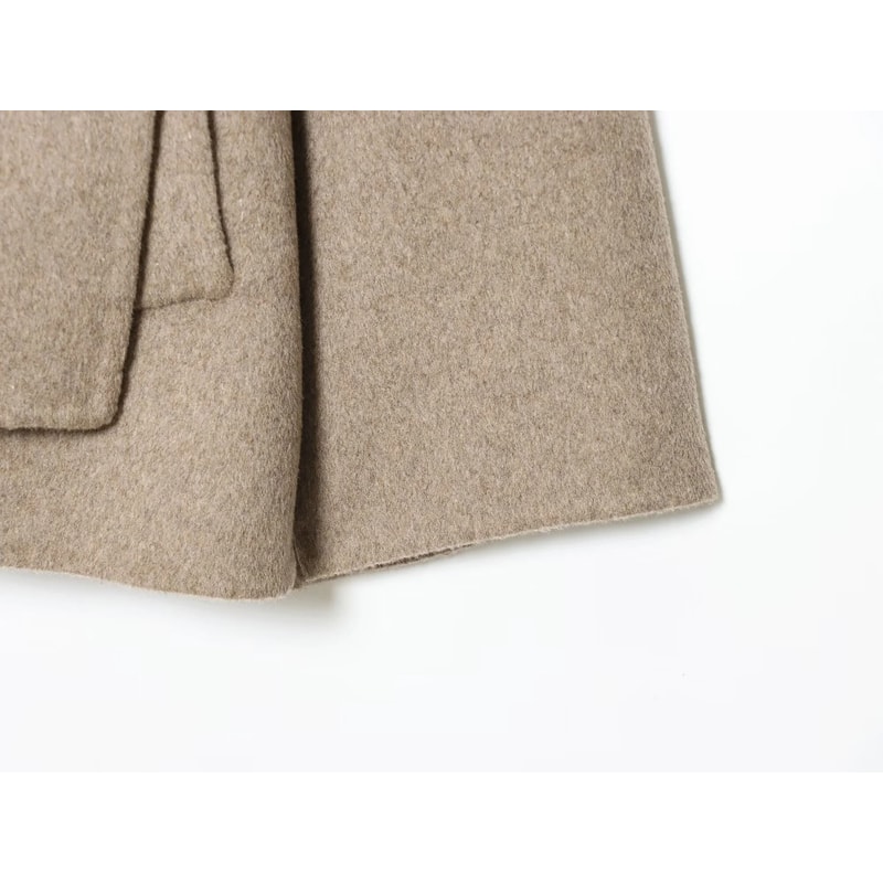 Winter Women Casual Loose Round Neck Scarf Short Coat 5