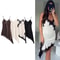 Women Fashion Sexy V Neck Lace Elegant Halter Dress Asymmetric Hem 0