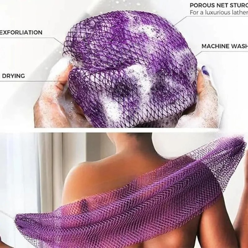 African Net Exfoliating Bath Sponge Authentic Deep Cleaning Body Scrubber 2